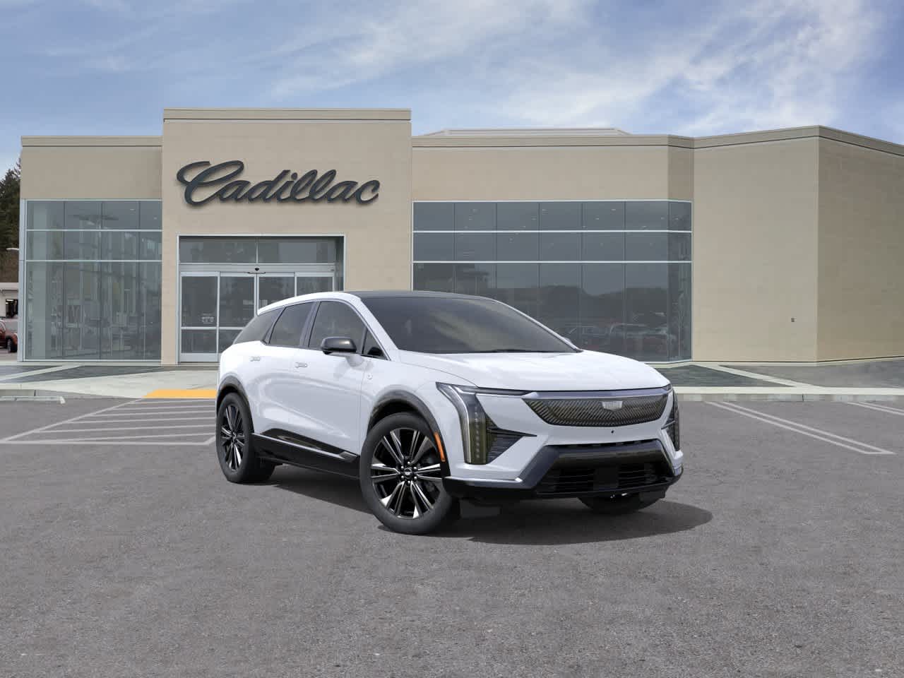 2026 Cadillac OPTIQ Premium Luxury in Vibrant White Tricoat — front three-quarter view