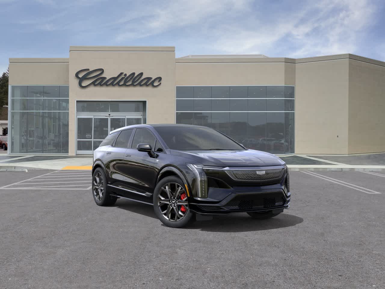 2026 Cadillac OPTIQ V-Series in Black Raven — front three-quarter view